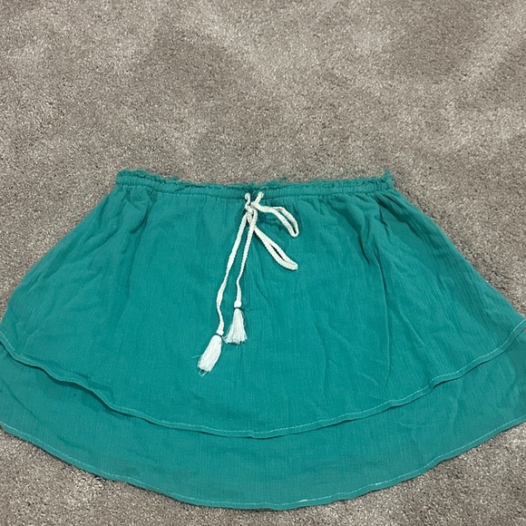 Free People Dresses & Skirts - Free People Teal Mini Skirt with Tassel Tie